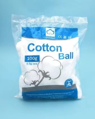 100% খাঁটি জৈবিক OEM রঙিন কটন বল সাদা কটন বল